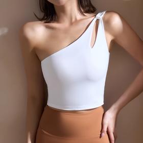 【126元任选2件】跃牌【漫西】系列 斜肩运动背心时尚透气瑜伽服跑步健身裤瑜伽服套装Y266