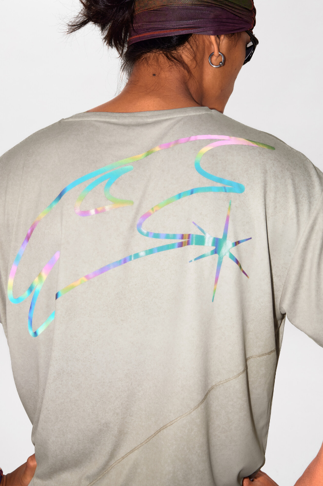 CryingCenter渐变3Clogo晕染肌理跑步短袖T恤运动吸汗单向导湿