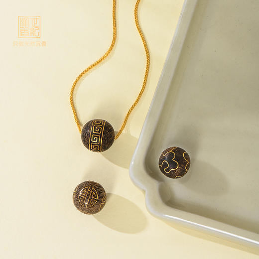 金丝缠香丨天然文莱沉香错金单珠丨合集 商品图0