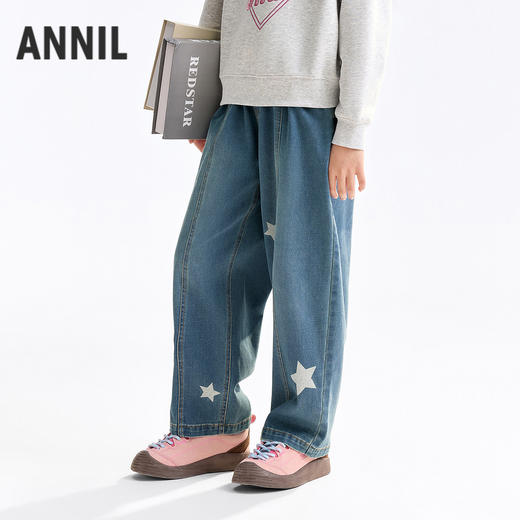女童全腰牛仔单裤秋季新款安奈儿童装EG536531 商品图2