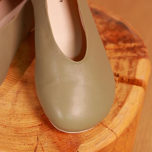 【抖音专属】头层牛皮单鞋（P418-1绿色） 商品图1