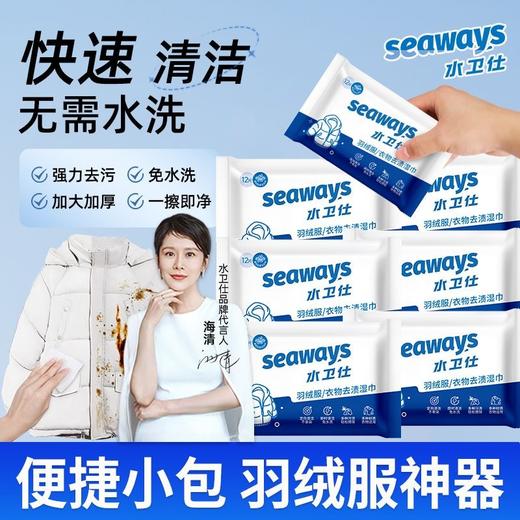 水卫仕羽绒服清洁湿巾12片免手洗不伤衣可爱小包湿巾随身携带去污神器效期27年1月 商品图11