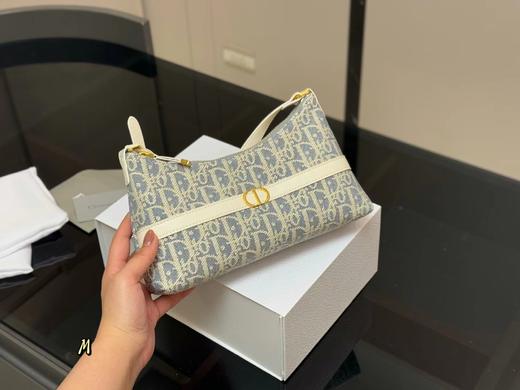 D070811浅蓝老花金色字母logo帆布单肩手提包 商品图13