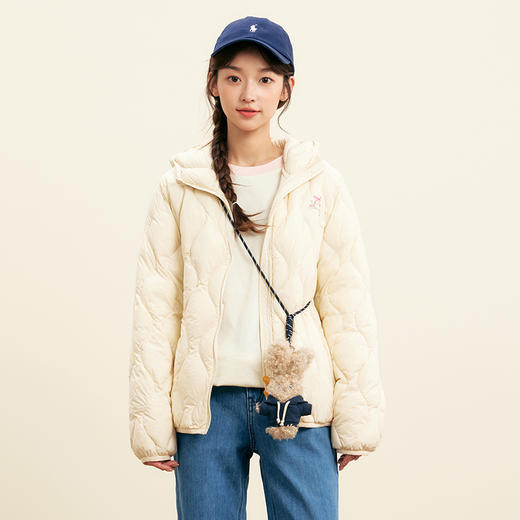 笛莎Deesha青少年女童羽绒服2025秋季女童连帽轻薄羽绒服 商品图0