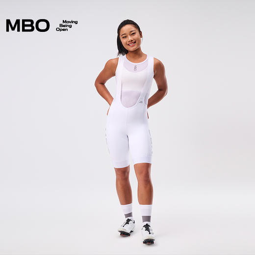 MBO女子背带骑行裤短裤T315时尚纯白抗透骑行裤25年春夏新款 商品图5