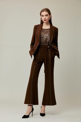 SAFICOO  优雅干练 高腰连腰 显高显瘦式微喇裤