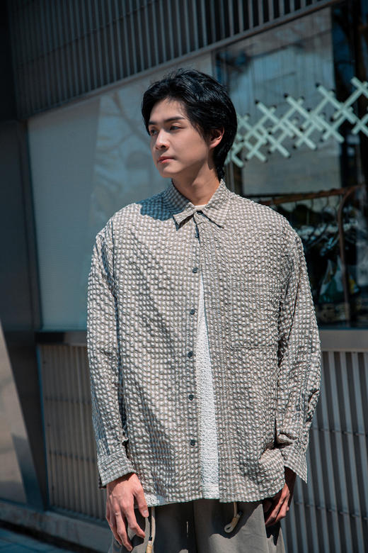 S529121200格纹防晒长袖衬衫 商品图0