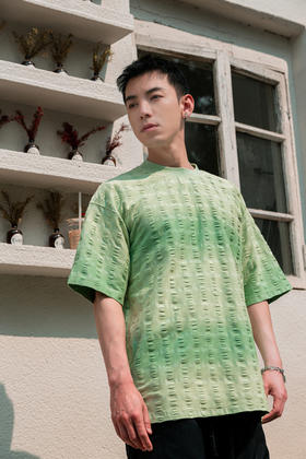 W522512338渐变晕染短袖T恤