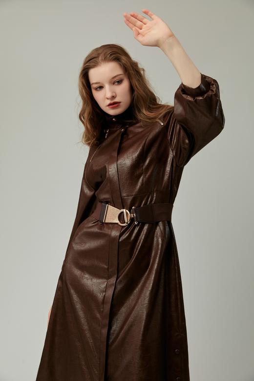 SAFICOO  优雅女人 灯笼袖设计 连衣裙式风衣 商品图4