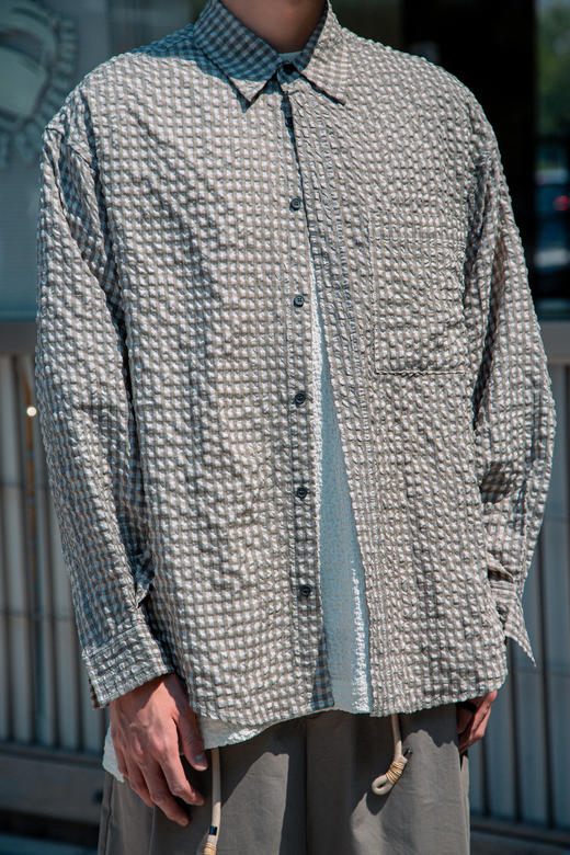 S529121200格纹防晒长袖衬衫 商品图1