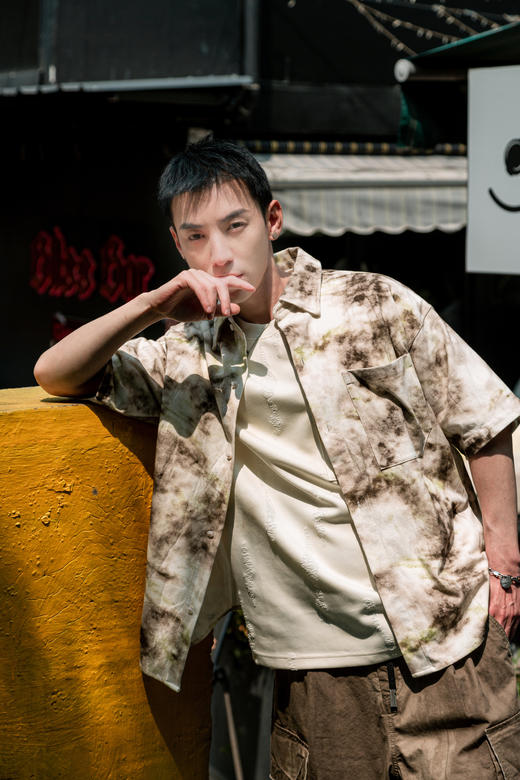 W522522224扎染休闲短袖衬衫 商品图0