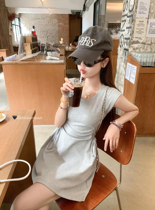 【169元任选2件】最后一波现货！2色侧边抽绳无袖连衣裙 商品图7