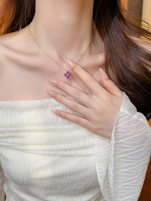 ✨今年🌞夏天真的太偏爱“紫色”了💜  1990人间富贵“紫”系列四叶草项链/手链📿，这样搭配一套简直不要太爱了😘 商品图1