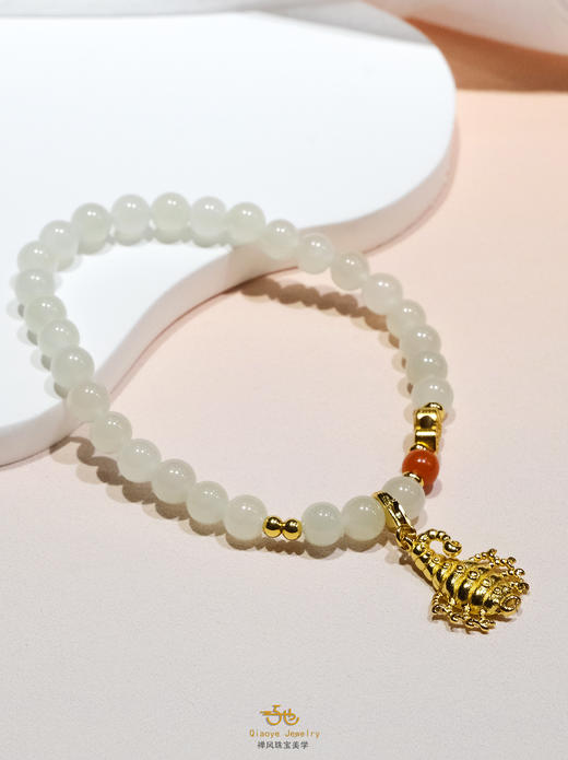 巧也【青鸾语】6mm碧玉晴水珠配南红手珠国风手串禅意风 商品图11