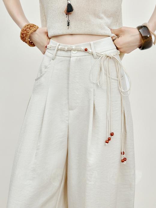 【下单配赠模特同款编织腰带】姹弥Charming·亚麻混纺直筒阔腿裤 |「会呼吸」的亚麻混纺，把“晚风”穿在身上~ 商品图1