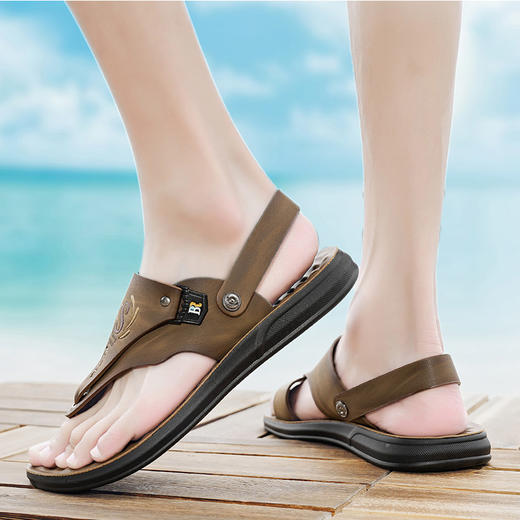 圣得西男鞋2024年夏季新款男士中青年百搭防滑耐磨沙滩凉拖鞋潮 商品图3