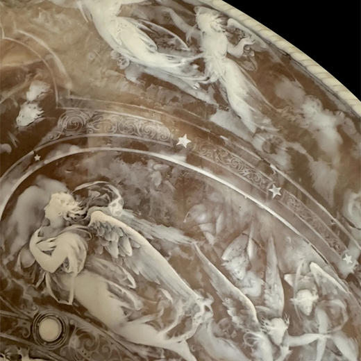 独角鹿西洋古董美国Incolay Studio复合石材精雕装饰壁挂古董摆件 商品图1