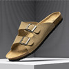 圣得西男鞋2024年夏季新款男士皮面耐磨鞋底户外休闲沙滩拖鞋潮 商品缩略图2