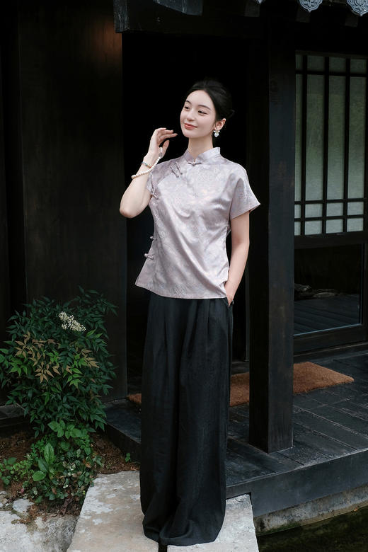 盛唐牡丹| 敦煌飞天兔异色罗上衣 商品图5