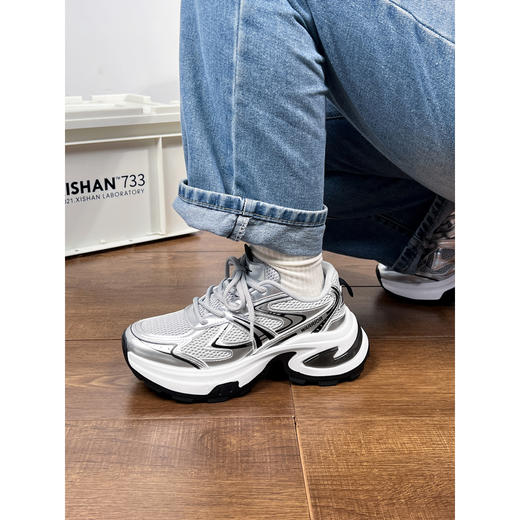 回力银色老爹鞋女鞋2025新款夏季透气厚底鞋子女款爆款休闲运动鞋WXY(S)-4524L 商品图4