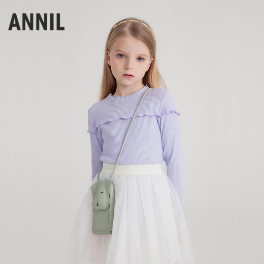 女童中领长袖针织衫秋季新款安奈儿童装EG531594 商品图1