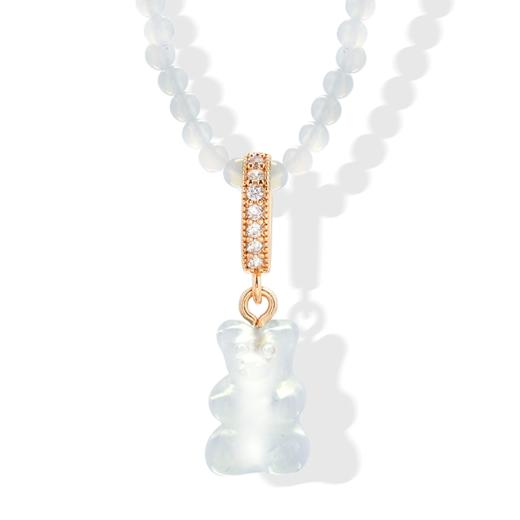 订购4周到｜CRYSTAL HAZE-Crystal-pave-欧泊小熊 项链（金色环扣）［挪威设计师］ 商品图1