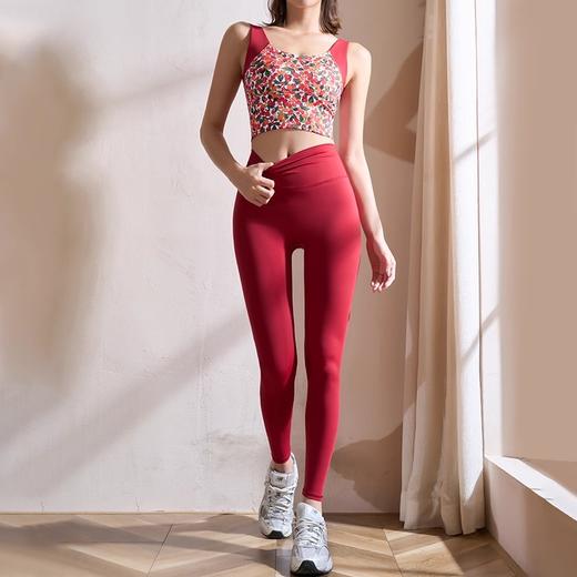 【126元任选2件】跃牌【漫西】系列 性感时尚印花瑜伽背心运动健身瑜伽套装一体式胸垫 商品图2