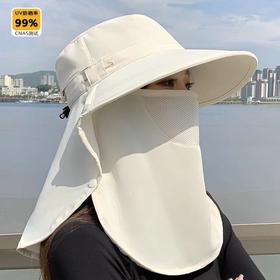 全方位防晒透气遮脸面罩夏季护颈一体太阳帽紫外线户外遮阳帽女夏
