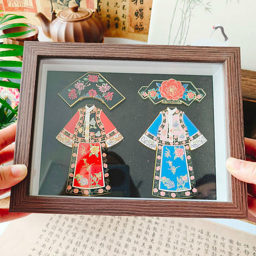 【清代格格服饰套装】旗头格格服金属冰箱贴宫廷 收藏品可配相框 商品图4