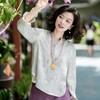 西子/【灰花令】亚麻天丝花萝炒色暗纹提花交领灰色上衣/SYBH1988 商品缩略图1