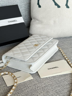 香奈儿woc链条包🉐️牛皮-薄荷蓝金扣（粗球纹）