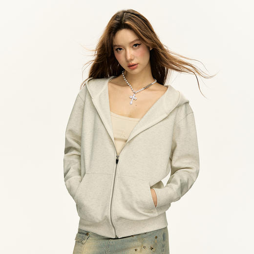 Ariseism 美式复古连帽拉链卫衣外套女2025春秋新款宽松开衫上衣 商品图3