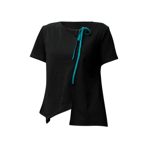 【夏季新品】墨逸流绡不规则短袖上衣 | 简约百搭T恤 商品图8