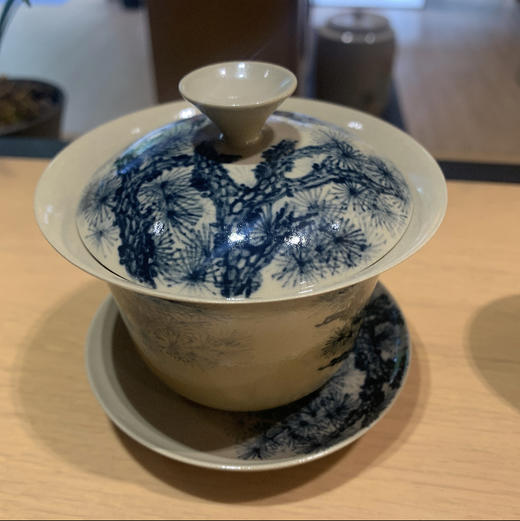 云青花松枝三才盖碗 商品图0