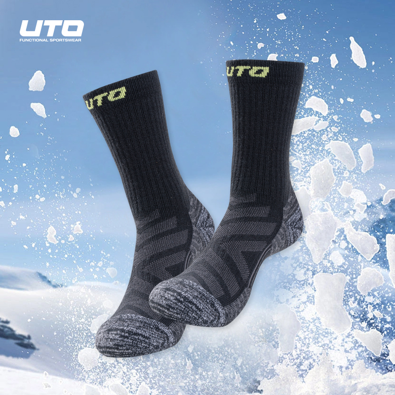 UTO/悠途羊毛户外滑雪徒步中筒袜子秋冬加厚保暖防滑耐磨吸汗男女
