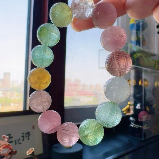 14mm-15mm单圈雕刻碧玺手串 商品图2