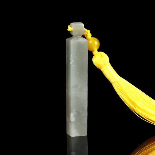 孤品016987-国石昌化石牛角冻石小方章硬笔章0.9*0.9*6.3cm 商品图3