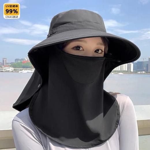 全方位防晒透气遮脸面罩夏季护颈一体太阳帽紫外线户外遮阳帽女夏 商品图1