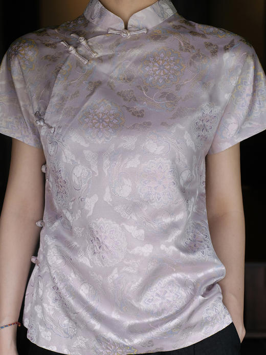 盛唐牡丹| 敦煌飞天兔异色罗上衣 商品图2