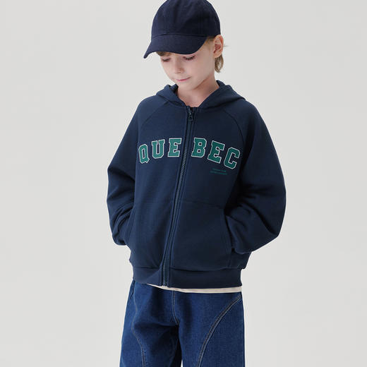 马克珍妮男女童美式学院连帽卫衣外套儿童运动上衣秋装新品551613 商品图1