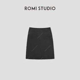 ROMI STUDIO 100%法国进口弹力绵羊皮A字短款皮半裙 RWBWWT1482