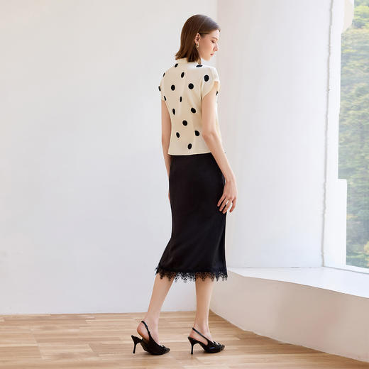 IWY/洋气减龄波点衬衫新款时尚短袖高级感新中式水滴领气质上衣  B557+S2303 商品图1