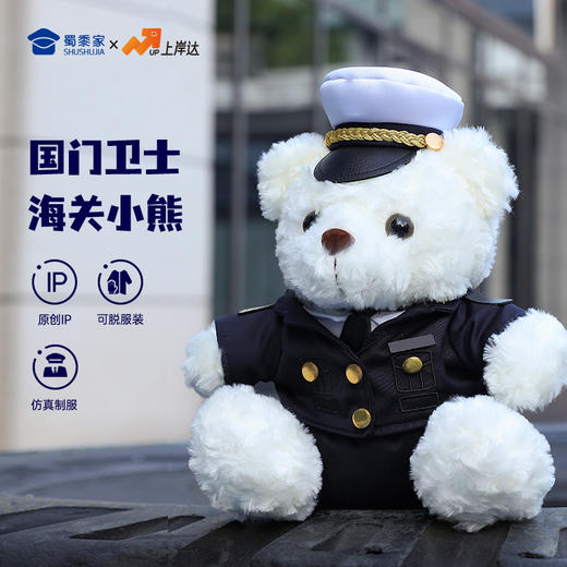 【实付满199送钥匙扣】【海关小熊】创意毛绒小熊公仔儿童玩具服装可脱送礼礼物 商品图0