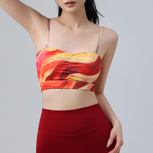 【126元任选2件】跃牌【漫西】系列 时尚吊带瑜伽背心运动健身瑜伽套装带可拆卸胸垫Y219 商品图2