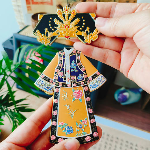 【清代格格服饰套装】旗头格格服金属冰箱贴宫廷 收藏品可配相框 商品图1