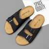 圣得西男鞋2024年夏季新款男士皮面耐磨鞋底户外休闲沙滩拖鞋潮 商品缩略图1