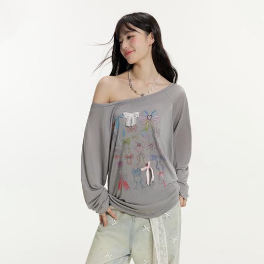 YKYB黄子韬罩衫短袖T恤莱赛尔肤柔软冰凉务必舒适彩色丝带蝴蝶结甜美上衣Y52NCT117 商品图3