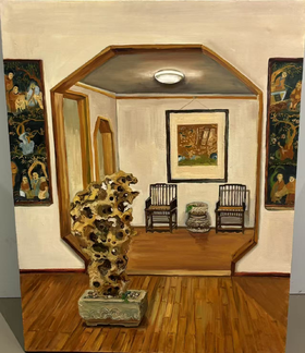 岳圆2015年原作 文人雅趣 油画