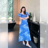 西遇碎花泡泡袖连衣裙女夏季新款娃娃领收腰显瘦a字长裙SS051112 商品缩略图3