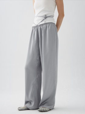 CryingCenter 液态垂感 超延展裤绳直筒滑滑裤 哭喊中心